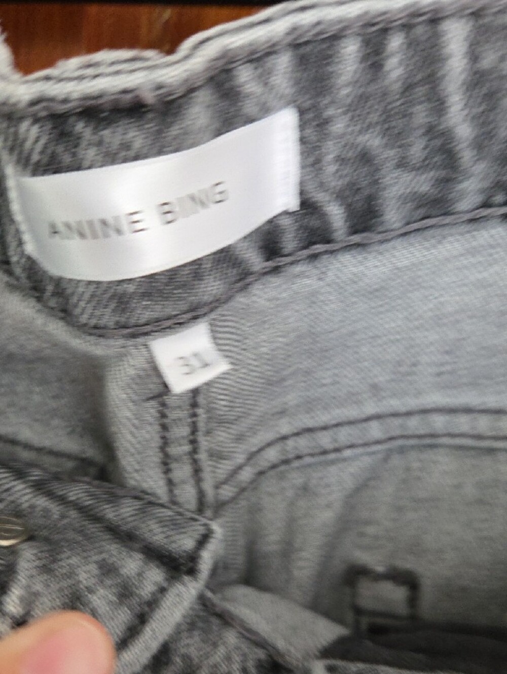 Anine Bing Women's Gray Washed Cropped Jeans - Picture 3 of 10
